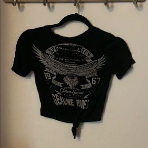 Black Motorcycle Crop Top Size Small
